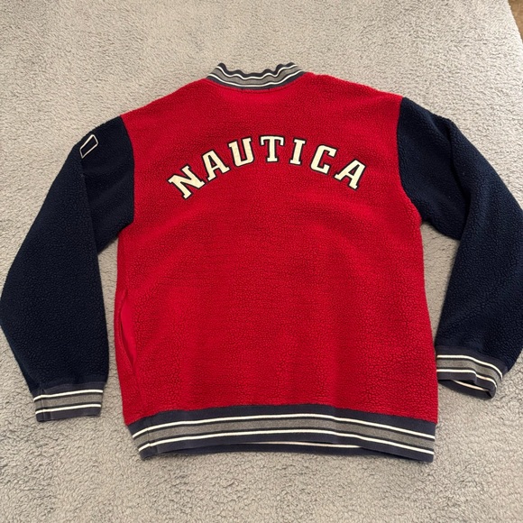 Vintage Nautica Spellout 1/4‎ Zip Fleece Mens Size Medium Streetwear Sailing - Picture 1 of 10
